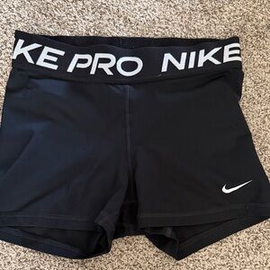 Nike Black Performance Compression Shorts with White Swoosh